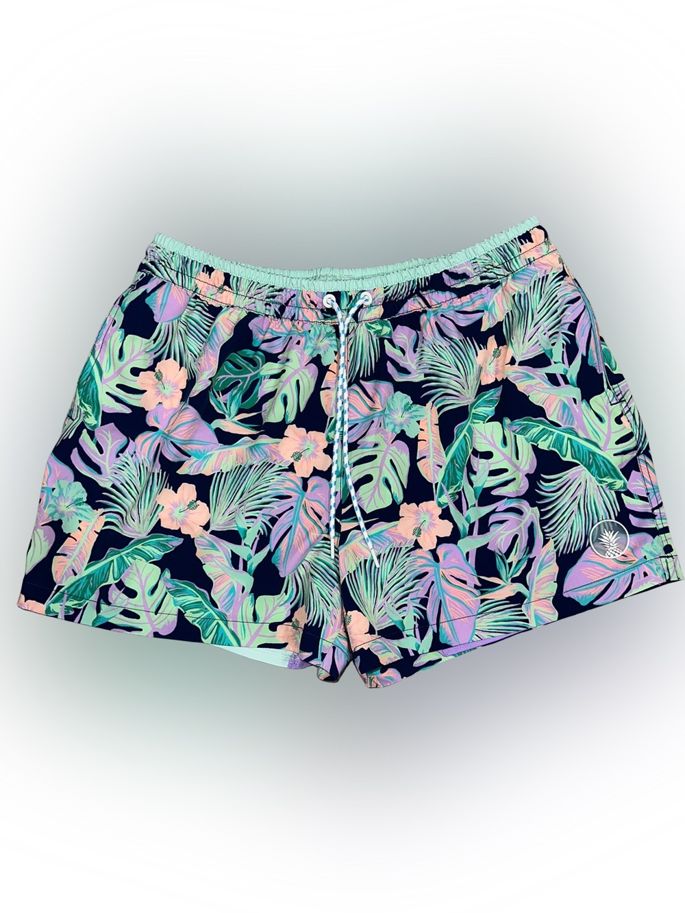 Chubbies Men's Stretch Swim Trunks 4” The Night Faunas Palm Print Size XL